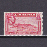 GIBRALTAR 1938, SG# 123, CV £35, Perf. 14, KGVI, 1½ D Carmine Rose, Used - Gibraltar