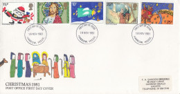 GREAT BRITAIN FDC 895-899,Christmas 1981 - 1981-1990 Decimal Issues