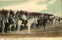 CPA Militaria Exercice De Tir Au 4eme Spahis - Uniforms