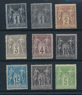 FA-351:  FRANCE:  Lot "Sage" * N°83(2)-85-87-88-89-90-101-106 - 1876-1898 Sage (Type II)