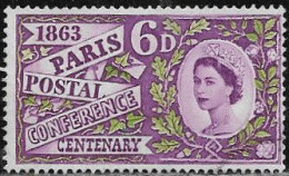 GB SG636 1963 Paris Postal Conference Centenary 6d ORDINARY Good/fine Used [35/29541A/39] - Used Stamps