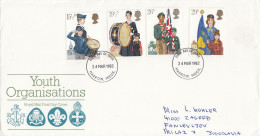 GREAT BRITAIN FDC 910-913,scouting - 1981-1990 Decimal Issues