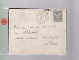 Un Timbre Type  Sage 15 C   Sur Enveloppe ( S.C ) 1899   Poste Restante 35 Paris - 1877-1920: Semi-Moderne