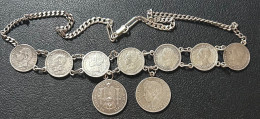 CREXP552 CADENA DE PLATA CON MONEDAS DIFERENTES DE ESPAÑA 37 GR - Autres & Non Classés