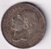 CRE7000 MONEDA ESPAÑA ALFONSO XII 5 PESETAS 1882 *82*82 PLATA EBC - Andere & Zonder Classificatie