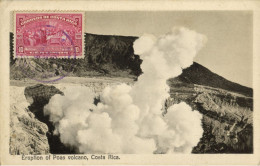 Costa Rica, Eruption Of Poas, Stratovolcano Volcano (1926) Postcard - Costa Rica