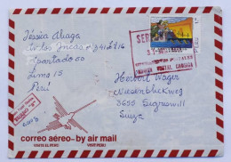 Lettre Par Avion Du Pérou Vers La Suisse – Timbre Illustré Et Cachet "VISITEZ LE PÉROU" - Pérou