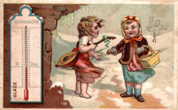 CHROMO MAISON PERRIER A. PHILIPPE SUCCr A MANTES / L'HIVER THERMOMETRE GLACE - Otros & Sin Clasificación
