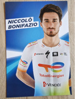 Card Niccolo Bonifazio - Team TotalEnergies - 2022 - Cycling - Cyclisme - Ciclismo - Wielrennen - Cycling