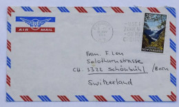 Lettre Par Avion De Nouvelle-Zélande Vers La Suisse – Affranchissement Paysage Naturel - Poste Aérienne