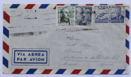 Lettre Par Avion D’Espagne Vers La Suisse – Affranchissement Portrait Et Architecture - Briefe U. Dokumente