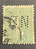 FRANCE C N° 130 Semeuse CN 273 Indice 6 Perforé Perforés Perfins Perfin ! Superbe - Autres & Non Classés
