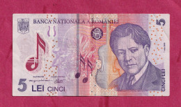 Romania, 2005- 5 Lei . George Enescu On The Front. Serial 134B. SPL- EF XF- SUP. - Romania