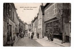 89 ST SAINT JULIEN DU SAULT Rue Notre Dame - Coll PRS - Cheval Attelé - Quincaillerie Laboise - Enfant échasses - Joigny - Saint Julien Du Sault