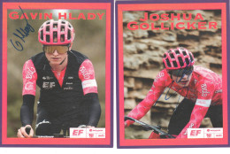 2 Cartes Signees  Joshua Gollicker Et  Gavin Hlady   EF AEVOLO 2025 - Cycling