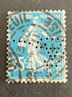 FRANCE G N° 140 Semeuse GA 10 Indice 3 Perforé Perforés Perfins Perfin Superbe !! Monogramme - Autres & Non Classés
