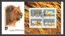 11398 Large Wild Cats Fdc 1998 Lions Felins Lettre Cover Namibia Namibie - Namibie (1990- ...)
