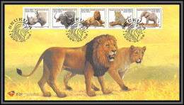 11391 FDC 1996 Definitive Airmail Postcard Rate Rhinoceros Buffalo Lion Leopard Elephant Lettre Cover Rsa South Africa - FDC