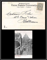 11222 N°13 Blanc Jerusalem Palestine 1903 Pour Bordeaux Carte Postale Church Of St Sepulchre Postcard Levant - Brieven En Documenten