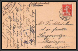 10841 Cachet Allemand Sur Timbre Francais Censure Metz 1919 Bad Langensalza Carte Postale Postcard France - WW I