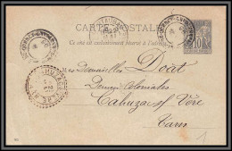 10382 10c Sage écris à Moulas Cachet 22/5/1896 Montauban Cahuzac Sur Vere Tarn Cad Type 25 Entier Carte Stationery - 1877-1920: Semi-Moderne