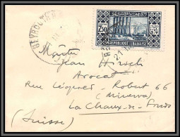 10081 N°143 Beyrouth 21/3/1935 Seul Sur Lettre Cover Liban Pour Suisse La Chaux-de-fonds - Liban