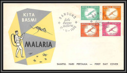 11925 MALARIA Melawan 12/11/1960 Moskito Fdc Lettre Cover Indonésie Indonesia - Indonésie