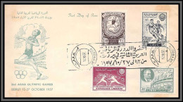 11926 2nd Arab Olympic Games 12/10/1957 Fdc Lettre Cover Liban Libanaise - Liban