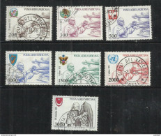 CITTÀ DEL VATICANO VATICAN VATIKAN CITY 1980 POSTA AEREA AIR MAIL VIAGGI DEL PAPA POPE TRAVELS 1979 SERIE SET USATA USED - Poste Aérienne