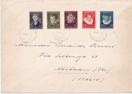 1956 - OLANDA - NEDERLAND - PRO INFANZIA Unif. 661-665  - Usati Su Busta - Oblitérés