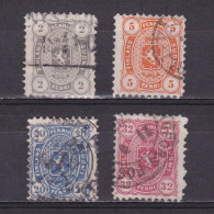 Finland 1875, Sc #17,18,21,23, CV $148, Perf 11, Used - Oblitérés