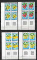 MALI  N° 376 à 380    BLOCS DE QUATRE TIMBRES  NEUFS SANS CHARNIERE  COTE 24.00€   FRUIT FLORE - Mali (1959-...)