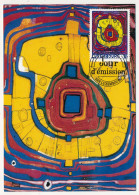 LUXEMBOURG - 3 Cartes Maximum - YT 1310 à 12 - Oeuvres De Friedensreich Hundertwasser - 1988 - Maximum Cards