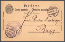 73878 Entete Saxer & Rohr Lenzburg Pour Luzern 24/12/1897 5c Noir Carte Postale Postkarte Suisse Swiss Entier Stationery - Ganzsachen