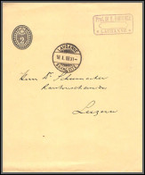 73811 Entete Professeur Brunner Lausanne Luzern 18/1/1908 2c Noir Bande Journal Wrapper Suisse Swiss Entier Stationery - Ganzsachen