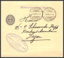73810 Entete Zumstein Daguin Bern Pour Luzern 7/12/1905 2c Noir Bande Journal Wrapper Suisse (Swiss) Entier Stationery - Ganzsachen