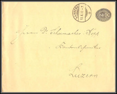 73808 Aarberg Pour Luzern 10/10/1907 2c Noir Bande Journal Wrapper Suisse (Swiss) Entier Stationery - Ganzsachen