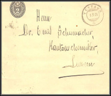 73805 Veytaux Pour Luzern 1/5/1905 2c Noir Bande Journal Wrapper Suisse (Swiss) Entier Stationery - Ganzsachen