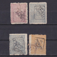 TURKEY 1891, Sc #P10-P14, CV $715, Newspaper Stamps, Part Set, Used - Oblitérés