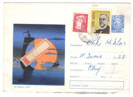 SHIPS AT SEA  COVER STATIONERY,  Cod.53/66,  1966, ROMANIA - Entiers Postaux