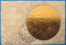 2013 Zu 1471 / Mi Bl. 53 / YT 2236 GOLDVRENELI Imprimé Sur Feuille D'OR Obl. SBK 20 CHF Voir Description - Blocs & Feuillets