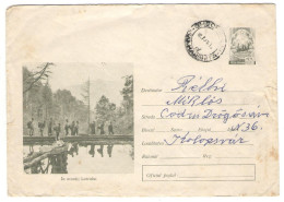 LOTRU MOUNTAINS, TOURISTS, BRIDGE, COVER STATIONERY, C-da 2032, 1969, ROMANIA - Entiers Postaux