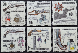 TCHECOSLOVAQUIE / YT 1701 - 1706 / PISTOLET - CIBLE - SOLDAT - DERRINGER - DUELLISTE - CAVALIER / NEUFS ** / MNH - Militaria