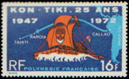 Collectible Postage Stamp, French Polynesia #C87, Complete Set, Year: 1972, Topic: Ships, Condition: Never Hinged - Autres & Non Classés