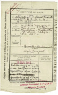Service De Santé "Certificat De Visite" Délivré 1940, Hopital Militaire De Marseille, Médecin Commandant BERGERET - Documenten