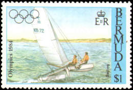 Collectible Postage Stamp, Bermuda #453-456, Complete Set, Year: 1984, Topic: Olympics, Condition: Never Hinged - Bermudes