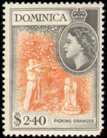 Collectible Postage Stamp, Dominica #142-156, Complete Set, Year: 1954, Condition: Hinged - Dominique (1978-...)
