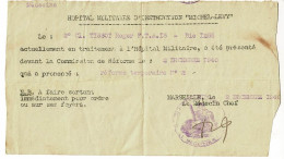 Commission De Réforme - Hopital Militaire D'instruction "Michel-Lévy" Réforme Temporaire N°2, 1940 - Documenten