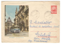 BUCHAREST, STAVROPOLEOS STREET, ARCHITECTURE, BUS,  COVER STATIONERY,  C-da 548, B.T.IV.  1960, ROMANIA - Entiers Postaux