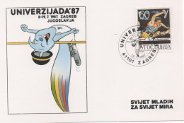 Yugoslavia, Universiade Zagreb 1987, Athletics, High Jump - Lettres & Documents